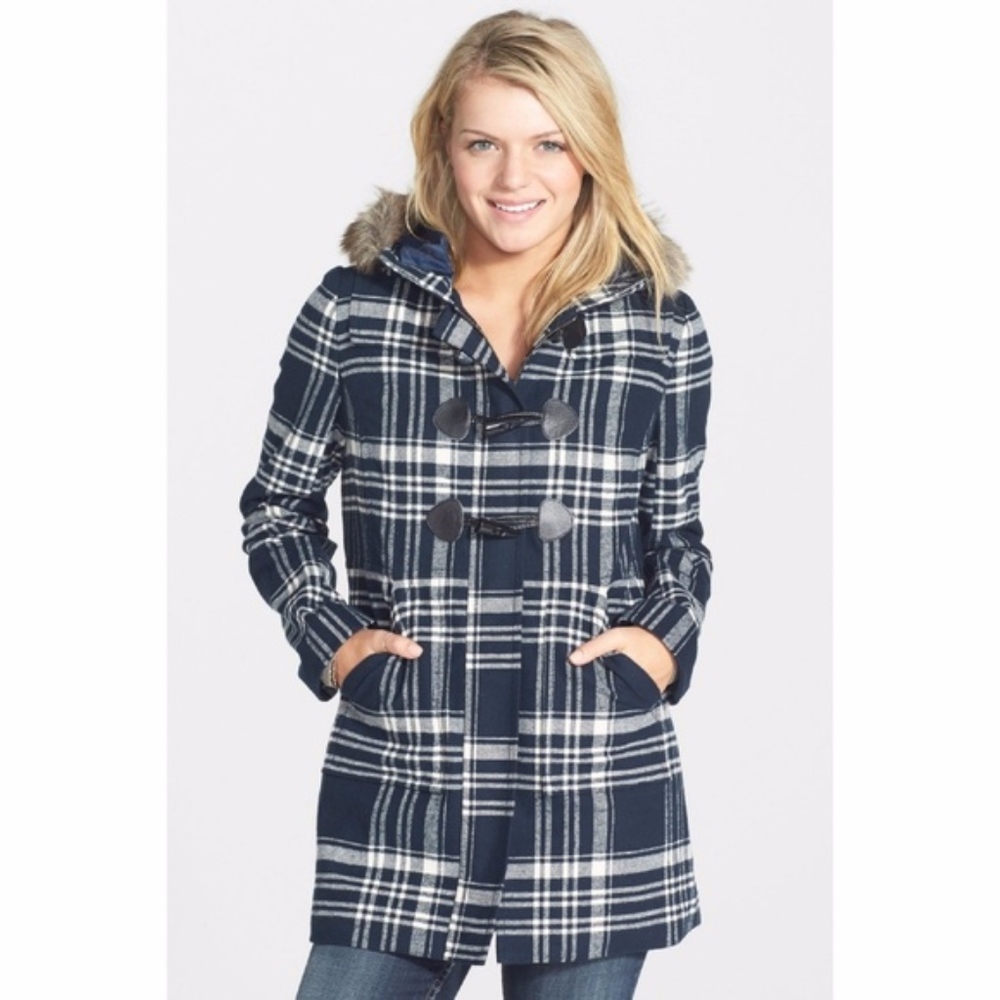 Nordstrom BP Plaid Pea Coat